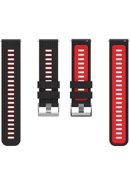 Honor Magic Watch Uyumlu Kordon Silikon Çift Renkli Spor Esnek Yumuşak Kayış, Siyah-Kırm fiyatları