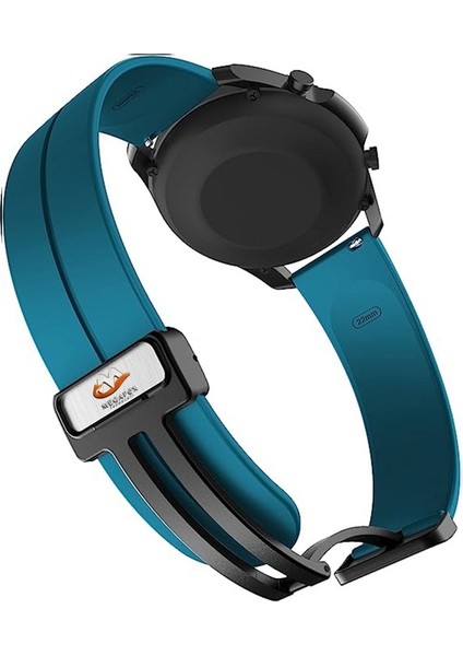 Samsung Galaxy Watch Active Uyumlu Kordon Silikon Magnetik Mıknatıslı Toka Spor Kayış, Turkuaz fırsatları