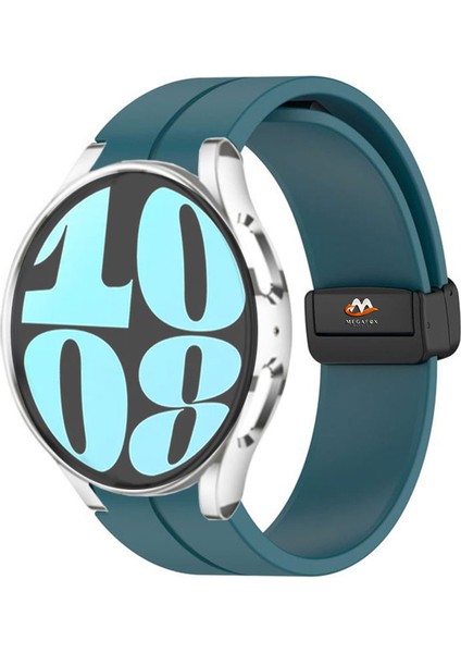 Samsung Galaxy Gear Sport Uyumlu Kordon Silikon Magnetik Tokalı Spor Kayış , Turkuaz