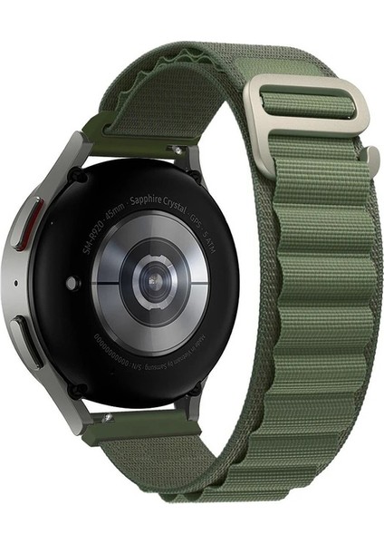 Samsung Galaxy Watch(20MM) Uyumlu Kordon Alpine Loop Örgü Işlemeli Kumaş Kayış, Yeşil