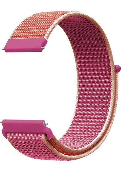 Samsung Galaxy Watch Uyumlu Kordon Hasır Örgü Işlemeli Spor Kayış, Pembe