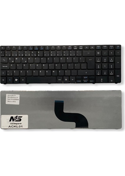 Gateway ile Uyumlu NEW90, NEW95, NV50A Notebook Klavye Siyah Tr