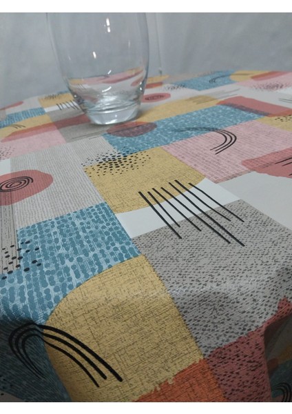 Pvc Silinebilir Muşamba Yuvarlak Masa Örtüsü Çap 140CM