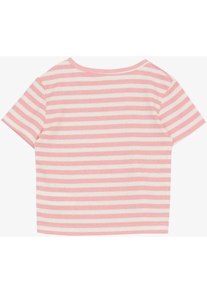 Kız Çocuk Tişört Omuz Detaylı Armalı Kemer Boy 9-14 Yaş, Pembe fiyatları