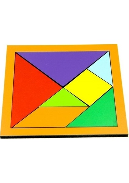 Ahşap Renkli Tangram 11 x 11 cm