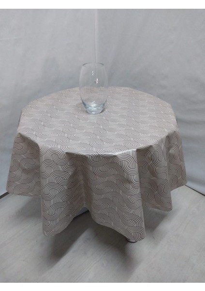 Pvc Silinebilir Muşamba Yuvarlak Masa Örtüsü Çap 140CM