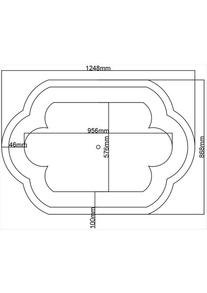 Lamba Tavan Göbeği DC-11-DIKDÖRTGEN-125CMX86CM