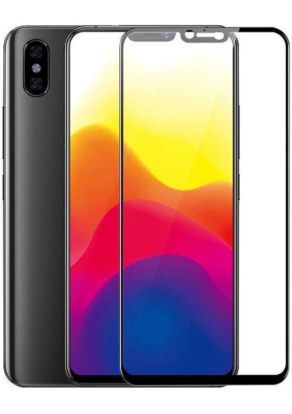 Xiaomi Mi 8 Uyumlu Kenarları Kırılmaya Dayanıklı Cam Ekran Koruyucu, Siyah