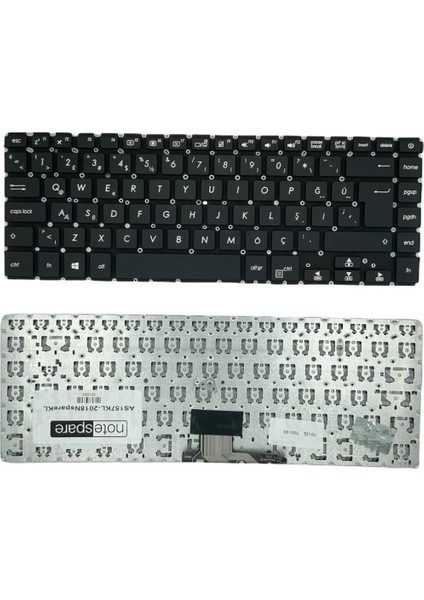 Asus ile Uyumlu S510UQ-BQ223T, S510UQ-BQ261T, S510UQ-BQ262T Notebook Klavye Siyah Tr