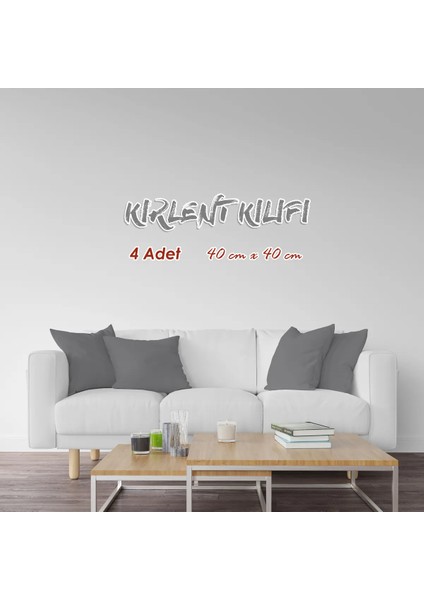 4'lü Set Kırlent Kılıfı Düz Sade 40X40 Süet