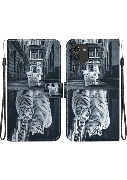 Samsung Galaxy A03 Pu Deri Kart Yuvaları Cüzdan Kelebek Çiçek (Yurt Dışından)