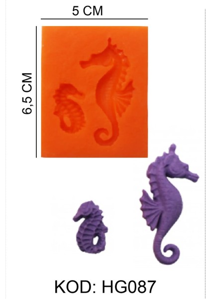 Deniz Atı Figürlü Gıda Silikon Kalıbı