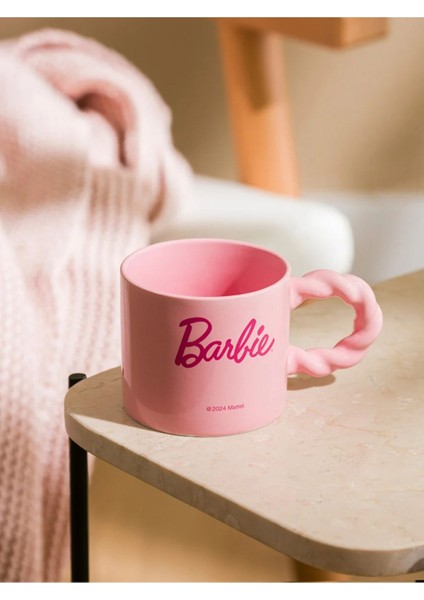 Barbie Temalı Pembe Renk Porselen Kupa 240 ml Mugg