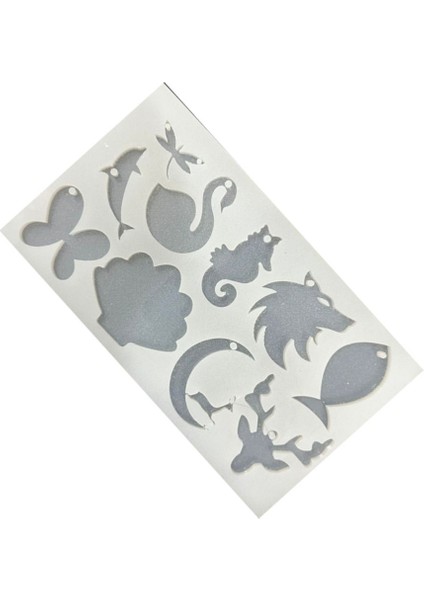 Epoksi Reçine Karışık Kolye Anahtarlık ve Magnet Kalıbı Model 6