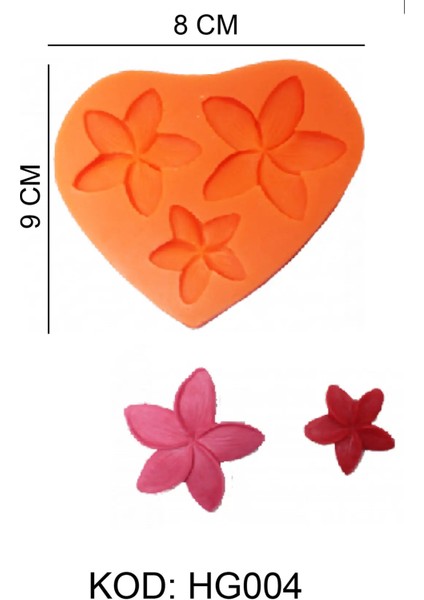 3’lü Çiçek Figürlü Gıda Silikon Kalıbı