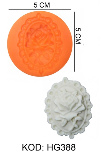 Gıda Silikon Kalıbı Çerçeveli Gül
