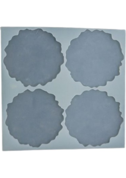 Epoksi Reçine Geode Bardak Altlığı Kalıbı 4 Lü modelleri