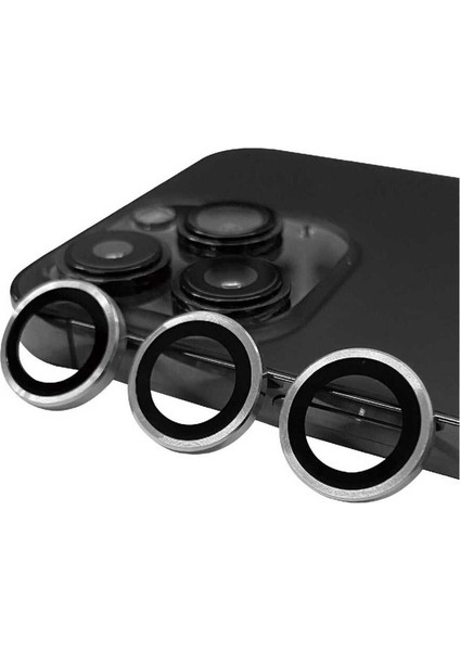 Apple iPhone 15 Pro Uyumlu Cl-07 Kamera Lens Koruyucu, Gümüş