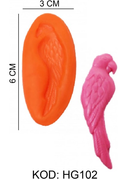 Papağan Figürlü Gıda Silikon Kalıbı