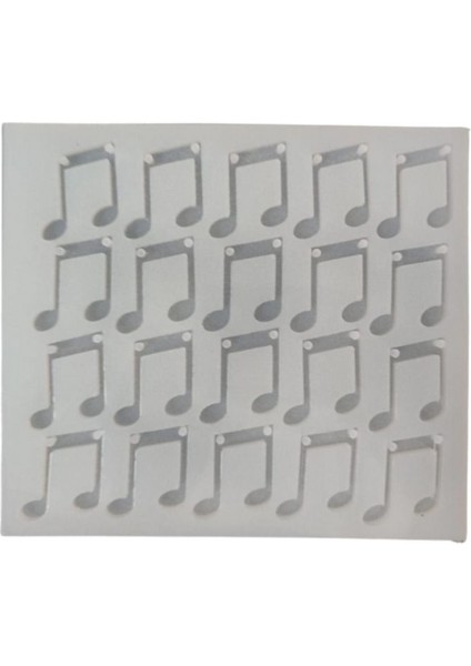 Epoksi Reçine Müzik Notası Anahtarlık ve Kolye Kalıbı Çift Delikli 20 Li