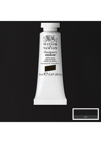 Winsor & Newton Designer's Gouache 14 ml Ivory Black 331 S 1