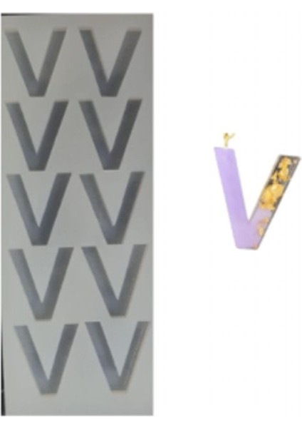 Epoksi Reçine Seri Üretim V Harf Kalıbı 10 Lu modelleri