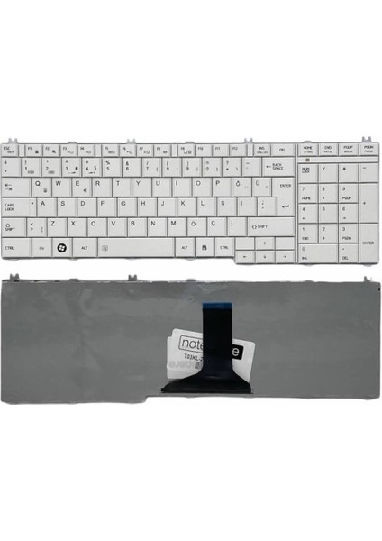 Toshiba ile Uyumlu Satellite L750D-10J, L750D-10X, L750D-112, L750D-121 Notebook Klavye Beyaz Tr