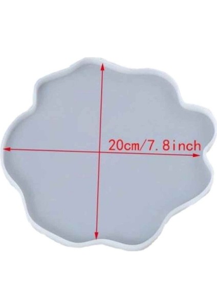 Epoksi Silikon Kalip-Küçük Papatya Tepsi-Damat Tepsisi 19 cm