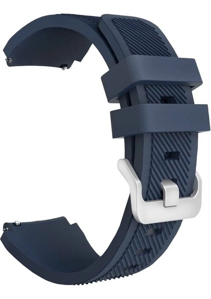 Huawei Gt Runner (22 Mm) Uyumlu Kordon Silikon Çizgili Tasarım Esnek Spor Kayış, Lacivert indirimleri