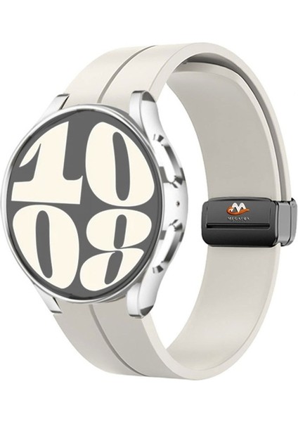 Samsung Galaxy Watch Uyumlu Kordon Silikon Magnetik Toka Spor Kayış , Starligh