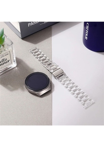 Samsung Galaxy Watch Active Uyumlu Kordon Silikon Transparan Şeffaf Spor Kayış, Renksiz