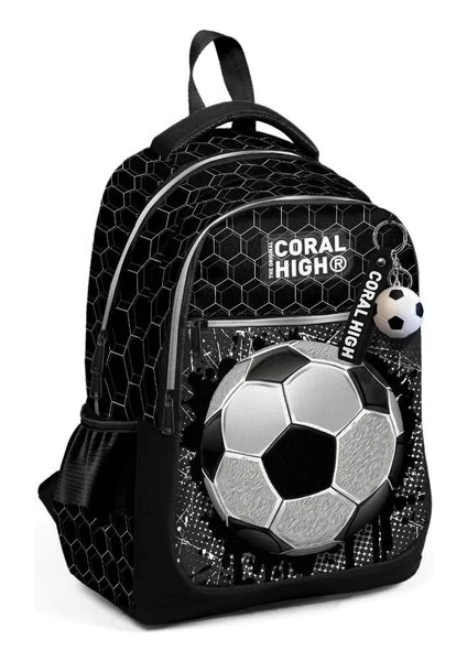 Coral High Kids Futbol Desenli Üç Bölmeli Okul Sırt Çantası 23653