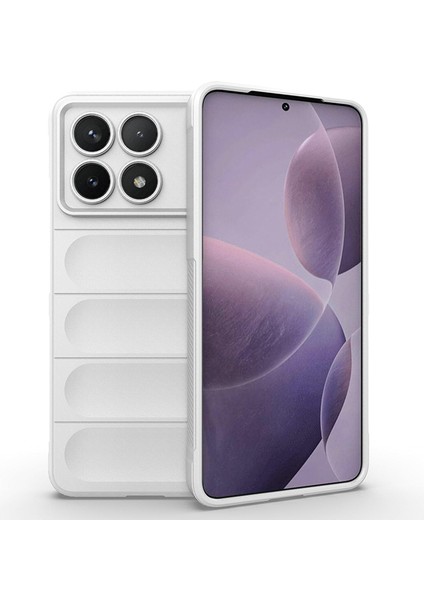 M.tk moveteck Xiaomi Poco X6 Pro Kılıf Mat Hisli Dalgalı Elde Kaymaz Yumuşak Kadife Silikon Kamera Korumalı Oyuklu