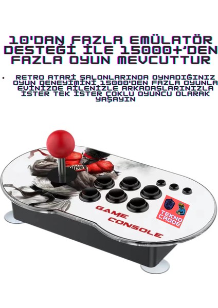 M9 4K 64GB Çift Joystick Hdmi 15000+ Oyunlu Retro Arcade Oyun Konsolu Atari