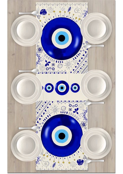 Nazar Serisi 140X40 cm Dijital Baskılı Runner (Evil Eye) fiyatları