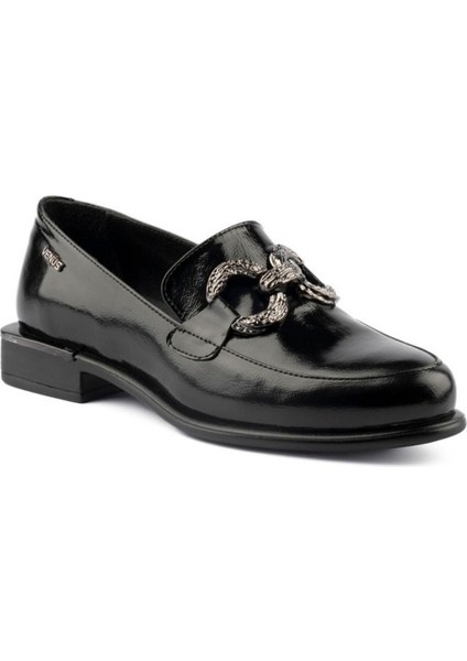 2050132Y Kadın Tokalı Siyah Deri Loafer Ayakkabı fırsatları