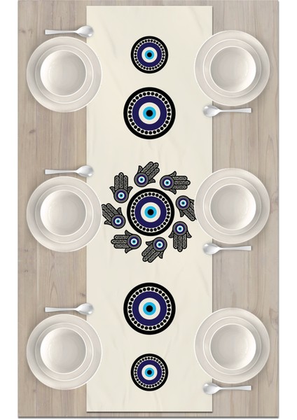 Nazar Serisi 140X40 cm Dijital Baskılı Runner (Evil Eye) fiyatları