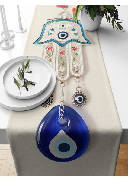 Nazar Serisi 140X40 cm Dijital Baskılı Runner (Evil Eye)