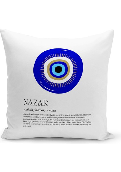 Nazar Serisi Çift Tarafı Dijital Baskılı Kırlent Kılıfı (Evil Eye Cushion Cover)