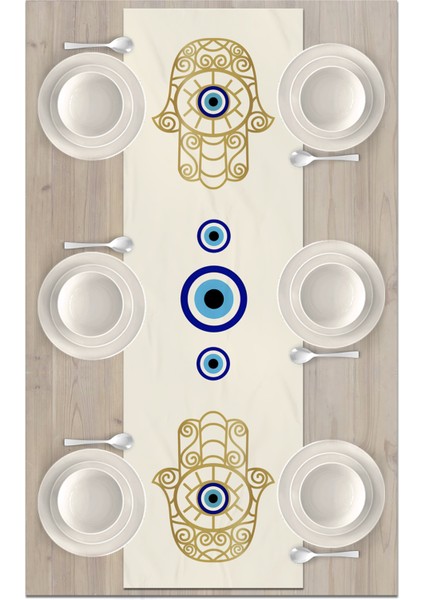 Nazar Serisi 140X40 cm Dijital Baskılı Runner (Evil Eye) fiyatları