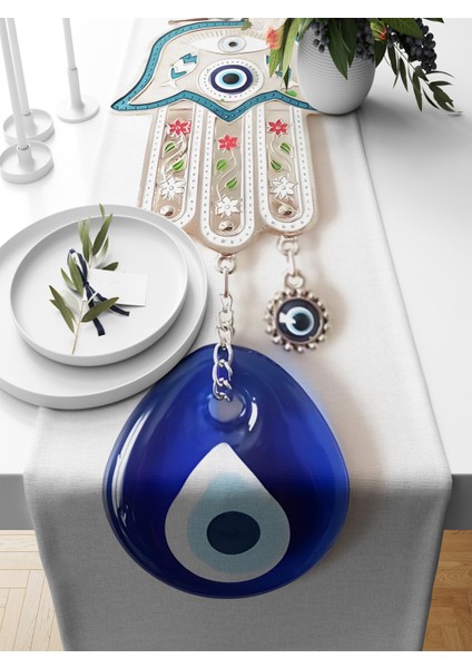 Nazar Serisi 140X40 cm Dijital Baskılı Runner (Evil Eye)