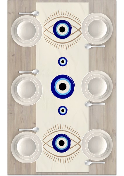 Nazar Serisi 140X40 cm Dijital Baskılı Runner (Evil Eye) fiyatları