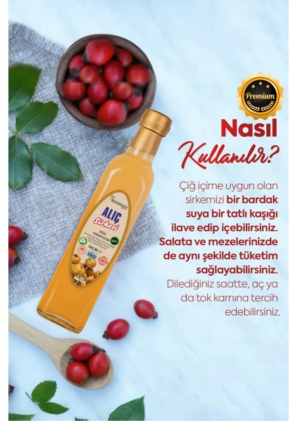 Alıç Sirkesi %100 Doğal Fermantasyon Hawthorn Vinegar 500 ml