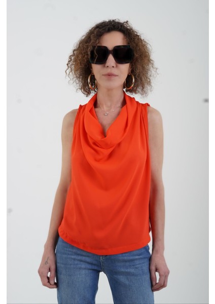 Nar Çiçeği Avril Degaje Yaka Bluz modelleri