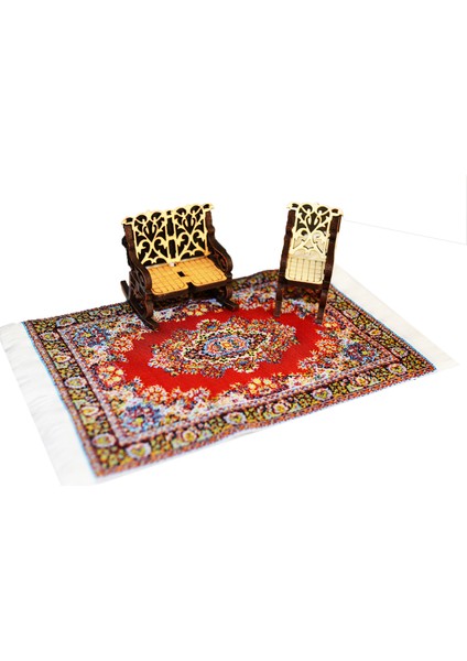 Minyatür Halı Dollhouse Dekorasyonu Ultra Yumuşak Mikrofiber Polyester 1:12 Ölçekli