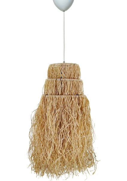 Bambu, Hasır Sarkıt Avize Çap: 30 cm Yükseklik: 65 cm