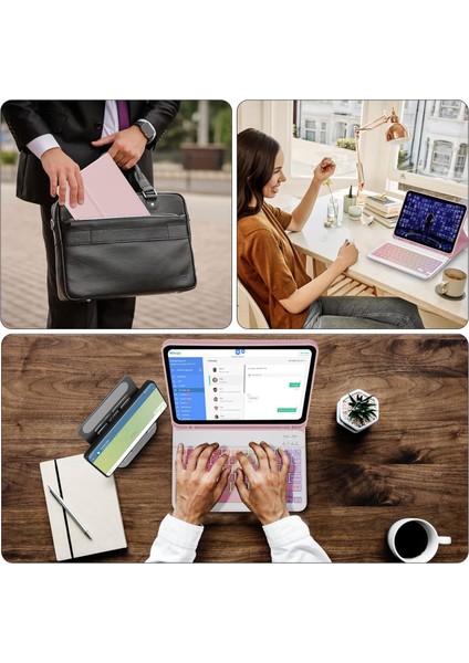 Apple iPad Air 5. Nesil 10.9 Inc (2022) Rgb LED Işıklı Türkçe Karakterli Bluetooth Özellikli Kalemlikli Klavyeli Kılıf A2588 A2589 A2591 fırsatları