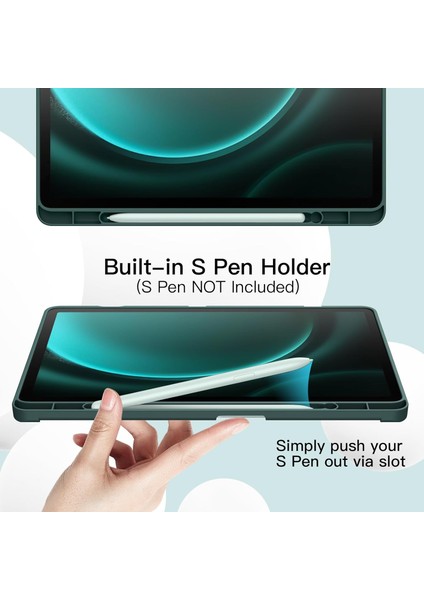 Samsung Galaxy Tab S8 Plus Kalem Şarjına Uygun Kalemlikli Stromix Smart Kılıf ve Ekran Koruyucu Sm- X800 X806 X808