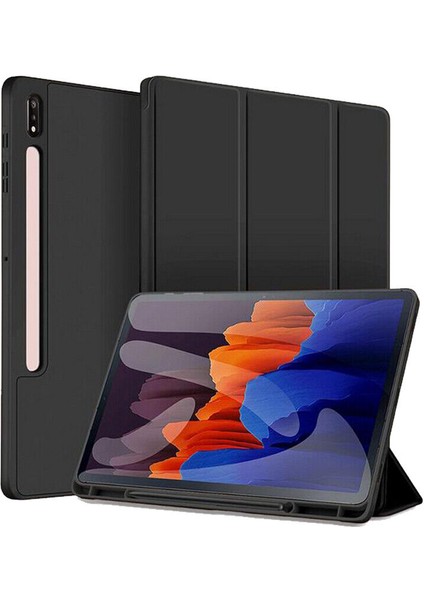 Samsung Galaxy Tab S8 Plus Kalem Şarjına Uygun Kalemlikli Stromix Smart Kılıf ve Ekran Koruyucu Sm- X800 X806 X808