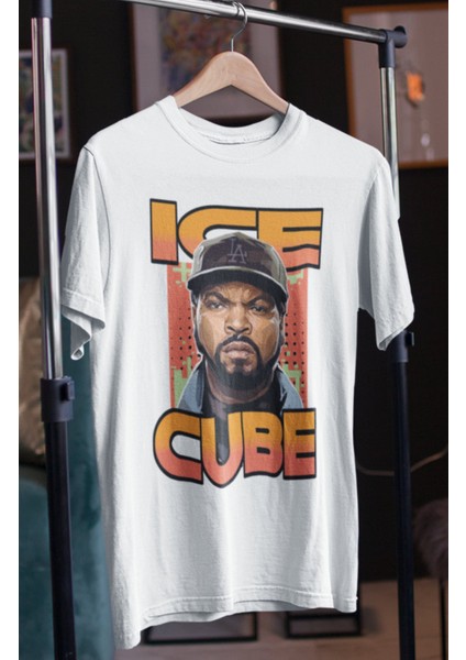 Unisex Ice Cube Baskılı T-Shirt Oversize Cube Rap Temalı Tişört